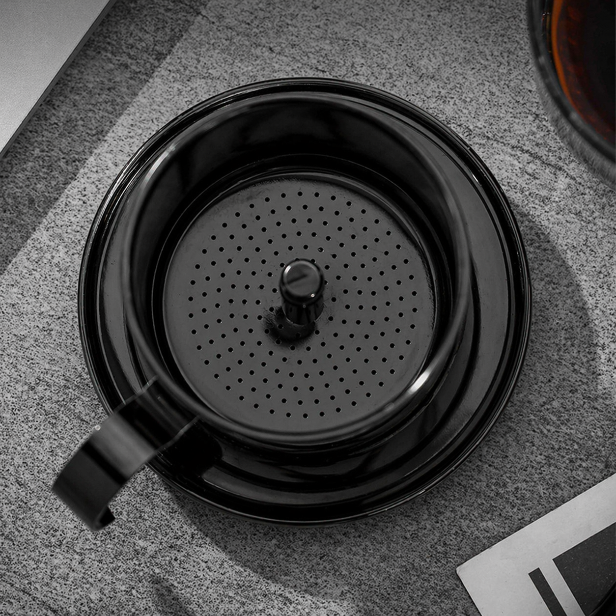 Cafetera Dripper Vietnamita Negro Brillante Viajera