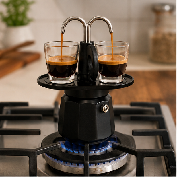 Cafetera Italiana Moka Mini Express 2 Tazas Negra
