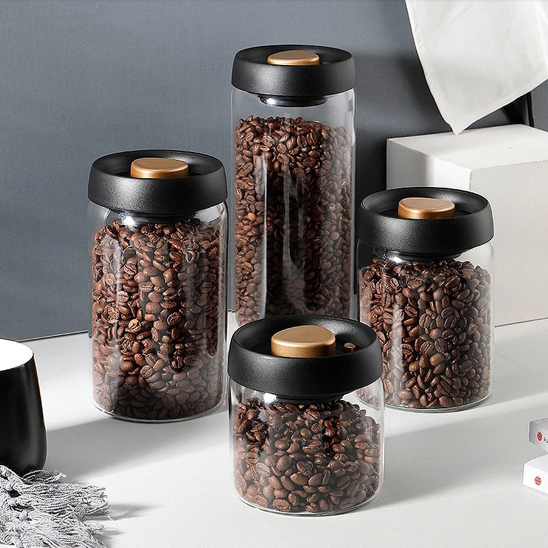 Recipiente Hermético de Vidrio para Conservación de Café 600g Frescura Prolongada