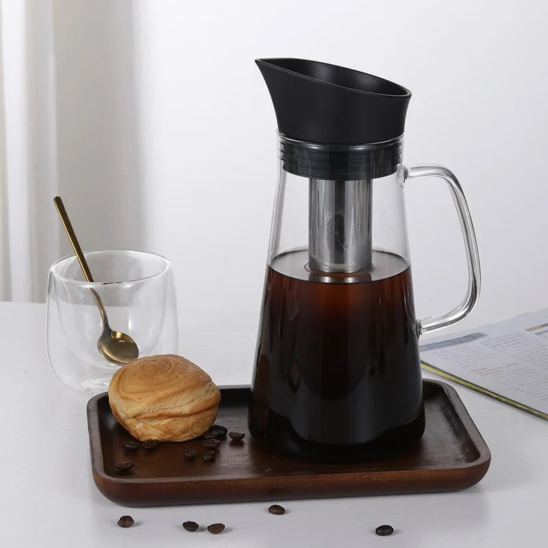 Jarra con Filtro en Acero Inoxidable para Cold Brew e Infusiones Aromáticas 1 Litro y Medio