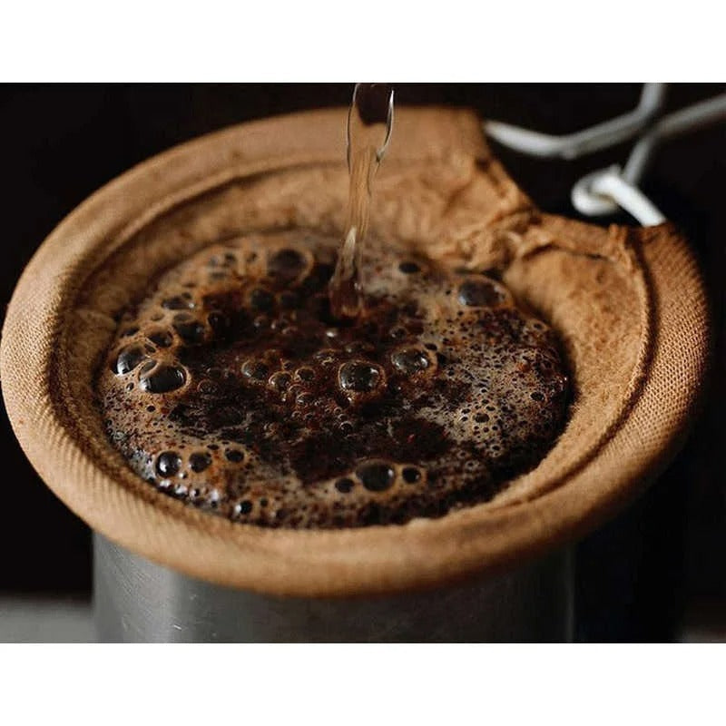 Colador de Tela con Mango Metálico para Filtrado de Café Reutilizable