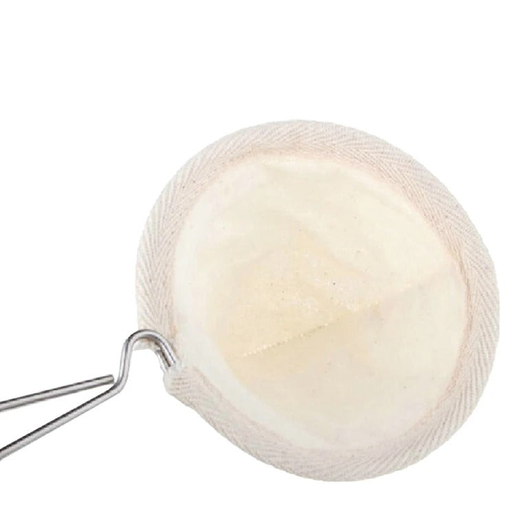 Colador de Tela con Mango Metálico para Filtrado de Café Reutilizable