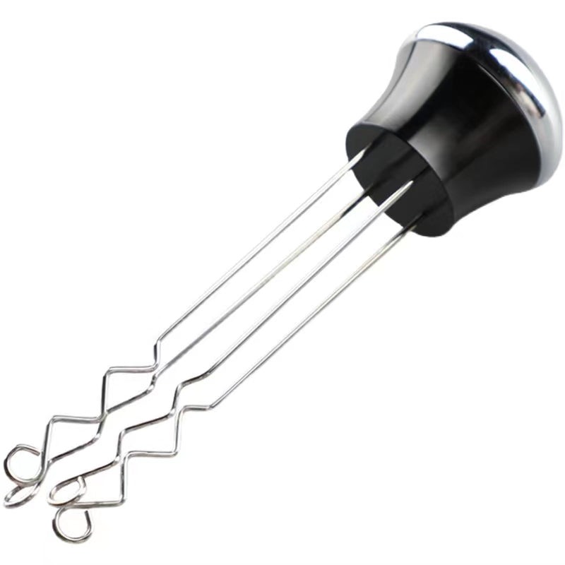 Distribuidor Mezclador de café espresso de acero inoxidable en su formato compacto, ideal para uso doméstico y profesional.