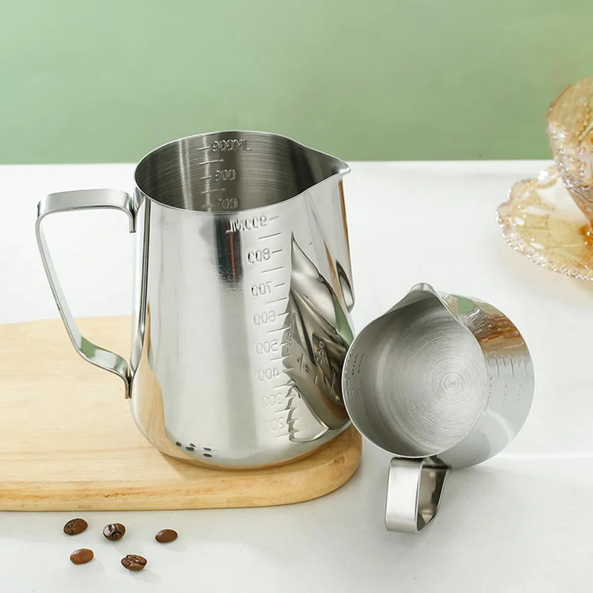 Jarra De Acero Inoxidable Medidora Para Café Latte 350ml / 550ml / 900ml