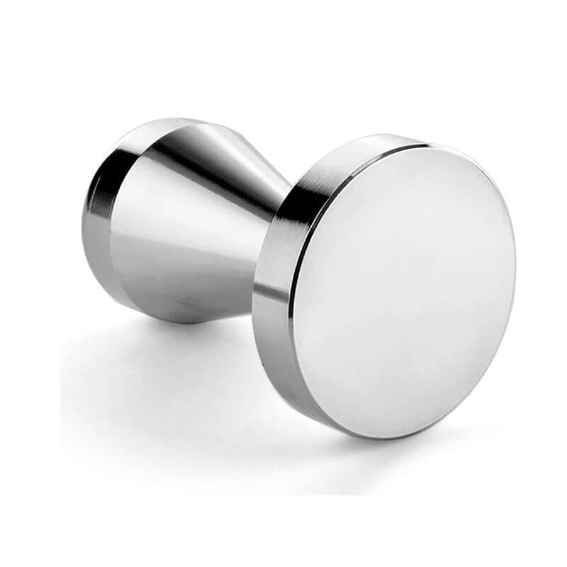 Tamper Acero Inoxidable Base Plana Plata 49mm