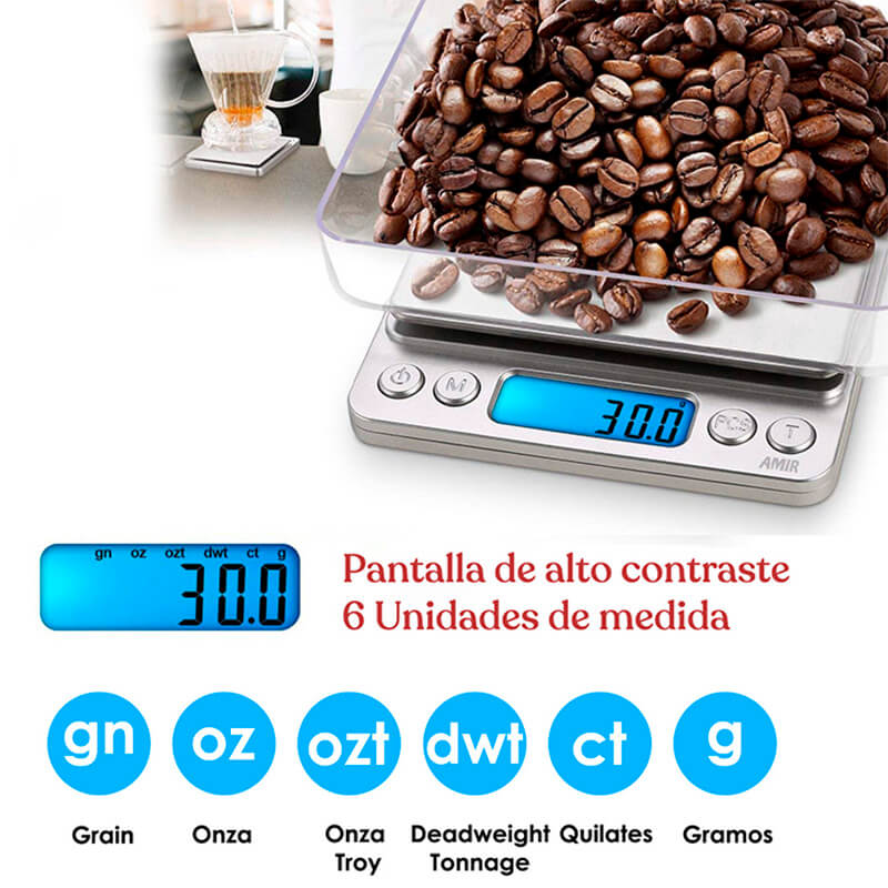 Gramera Digital Acero 0.1g-2000g