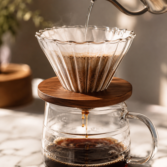 Cafetera Dripper Metodo V60 de Vidrio Borosilicato Transparente 02 para Cafe Filtrado