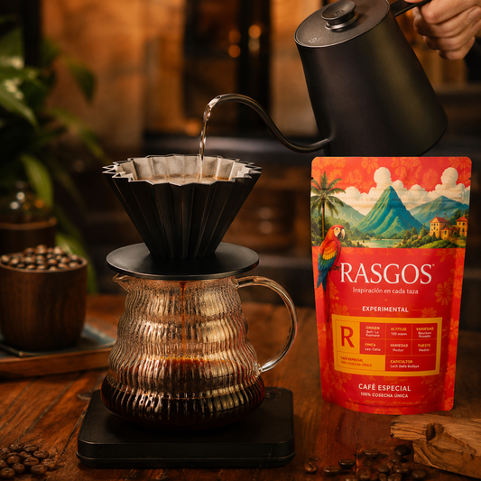 Kit Dripper V60 Origami Feria de las Flores con Cafe Especial Natural y Server
