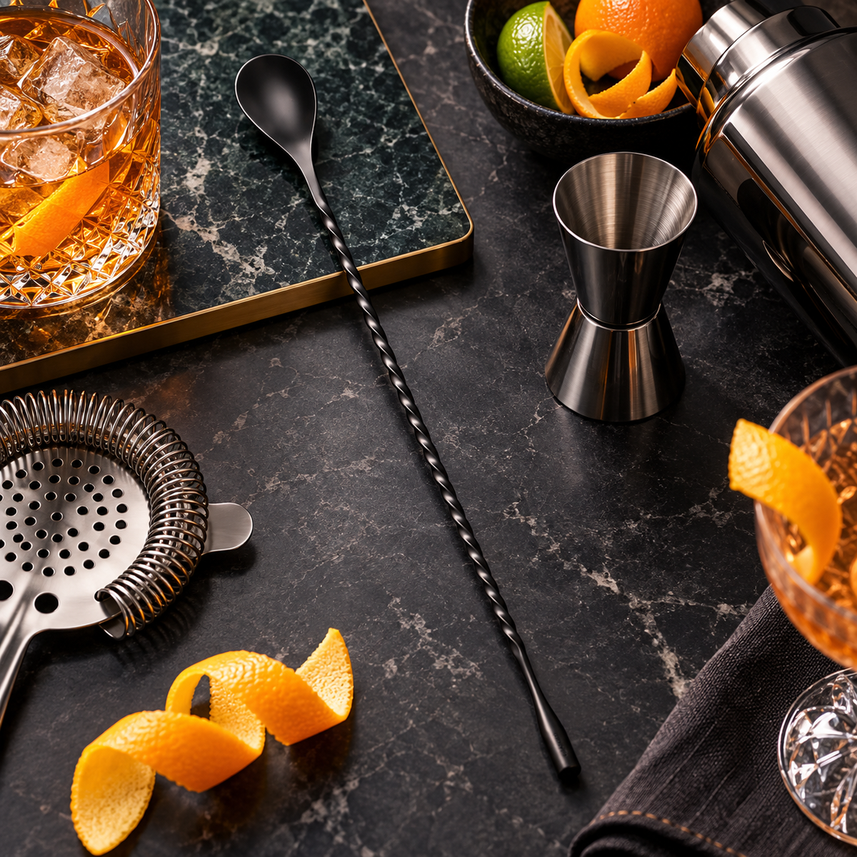 Cuchara Bar Spoon Negra 30 cm