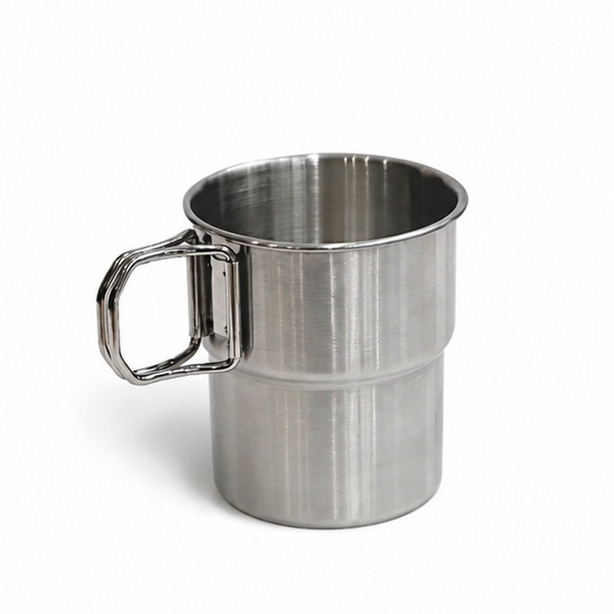 Vaso Pocillo Camping Acero Inoxidable 300 ml con Mango Plegable