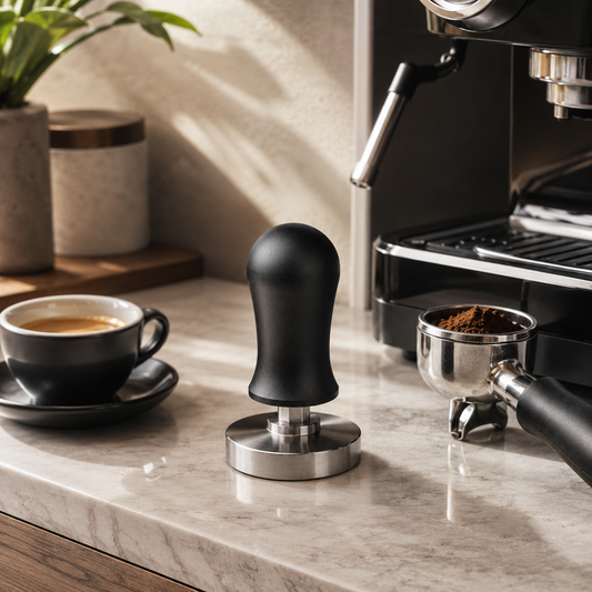 Tamper Maquina Espresso con Retorno 58 mm en Acero Inoxidable