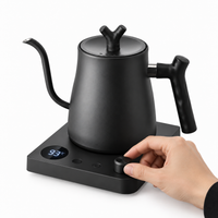 Hervidor Electrico Cuello de Cisne con Control de Temperatura 0.8 L 1000W Negro