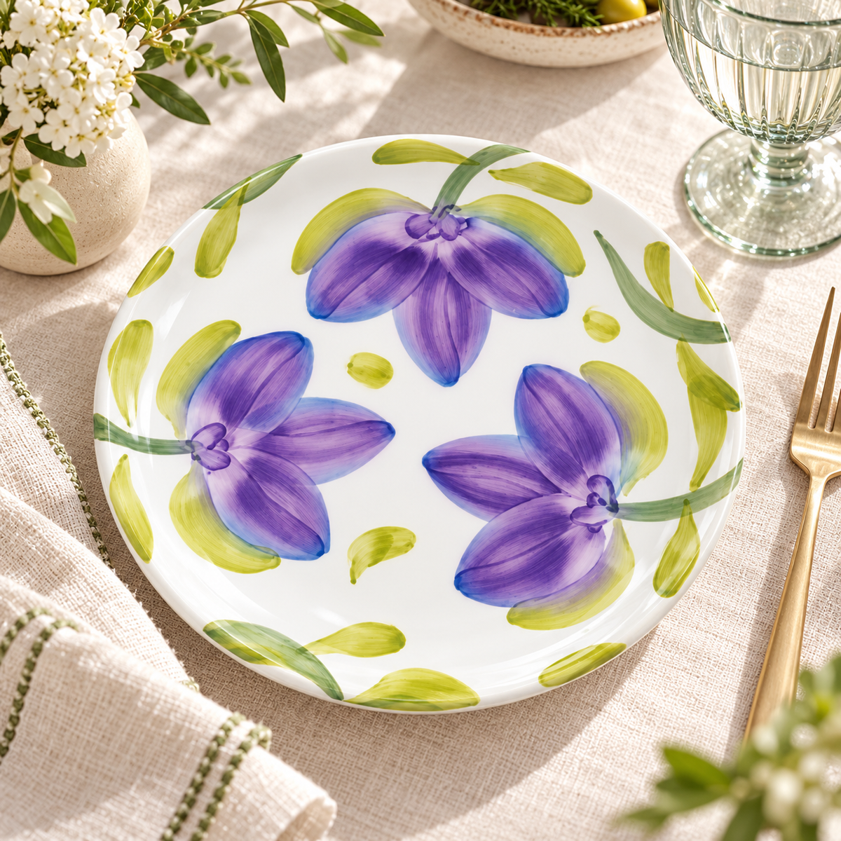 Plato para Torta de Ceramica Morado Origen Carmen de Viboral Antioquia