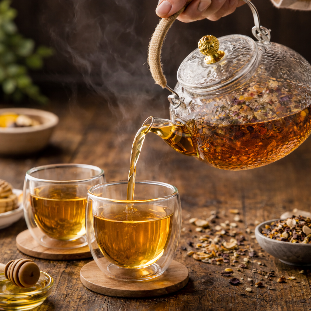 Tetera Vidrio Resistente Cuello Cisne con Filtro Acero Inoxidable 900ml