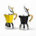 Cafetera Italiana Moka 9 Tazas Diseño Moderno en Negro y Amarillo