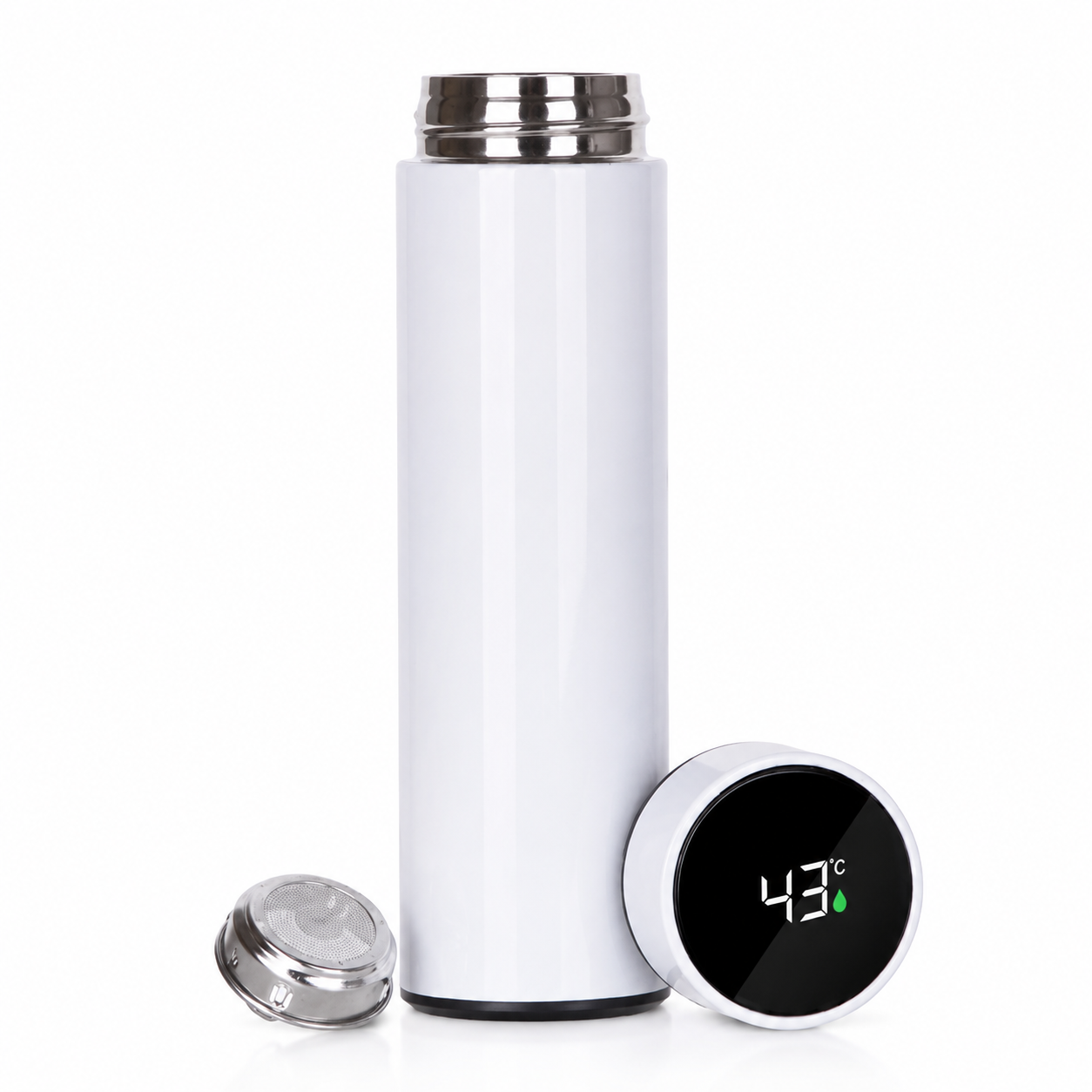 Termo Digital Blanco 500 ML con Indicador de Temperatura