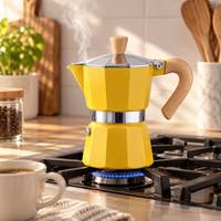 Cafetera Italiana Moka 300 ml 6 Tazas Amarilla