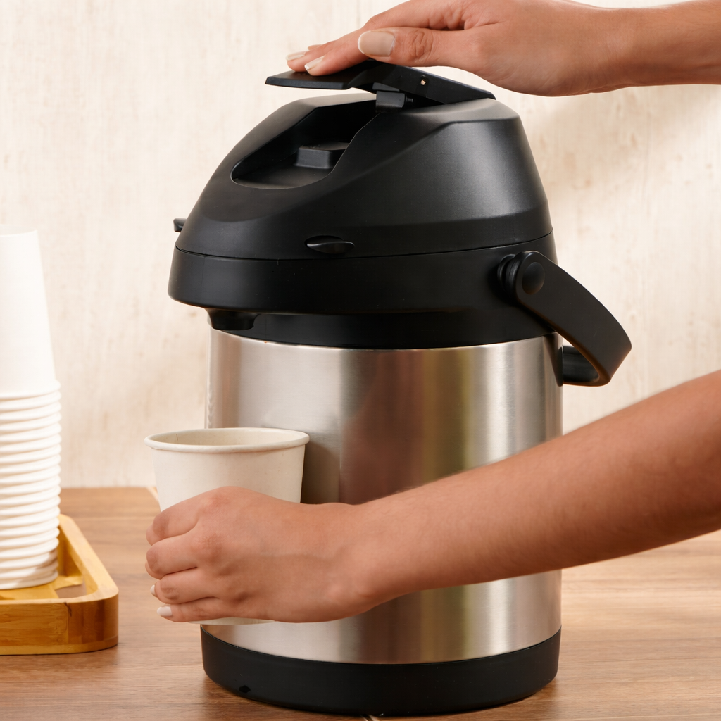 Termo Bomba Multibebidas 2.5L  Ideal para Café, Chocolate y Bebidas Calientes en Eventos