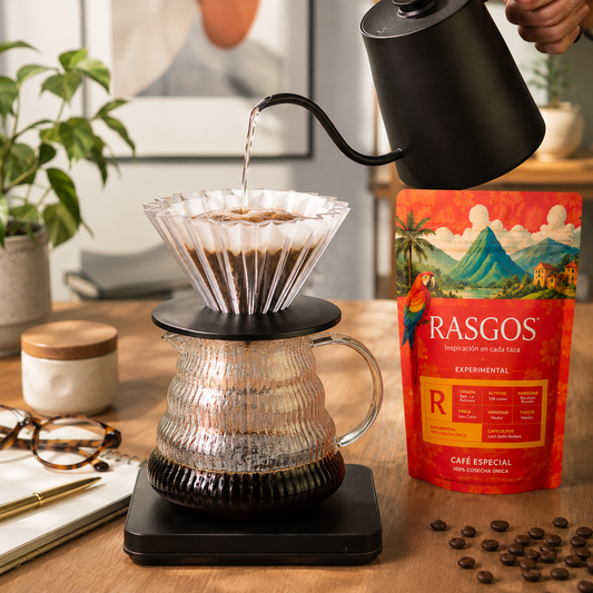 Kit Dripper V60 Origami Feria de las Flores con Cafe Especial Natural y Server