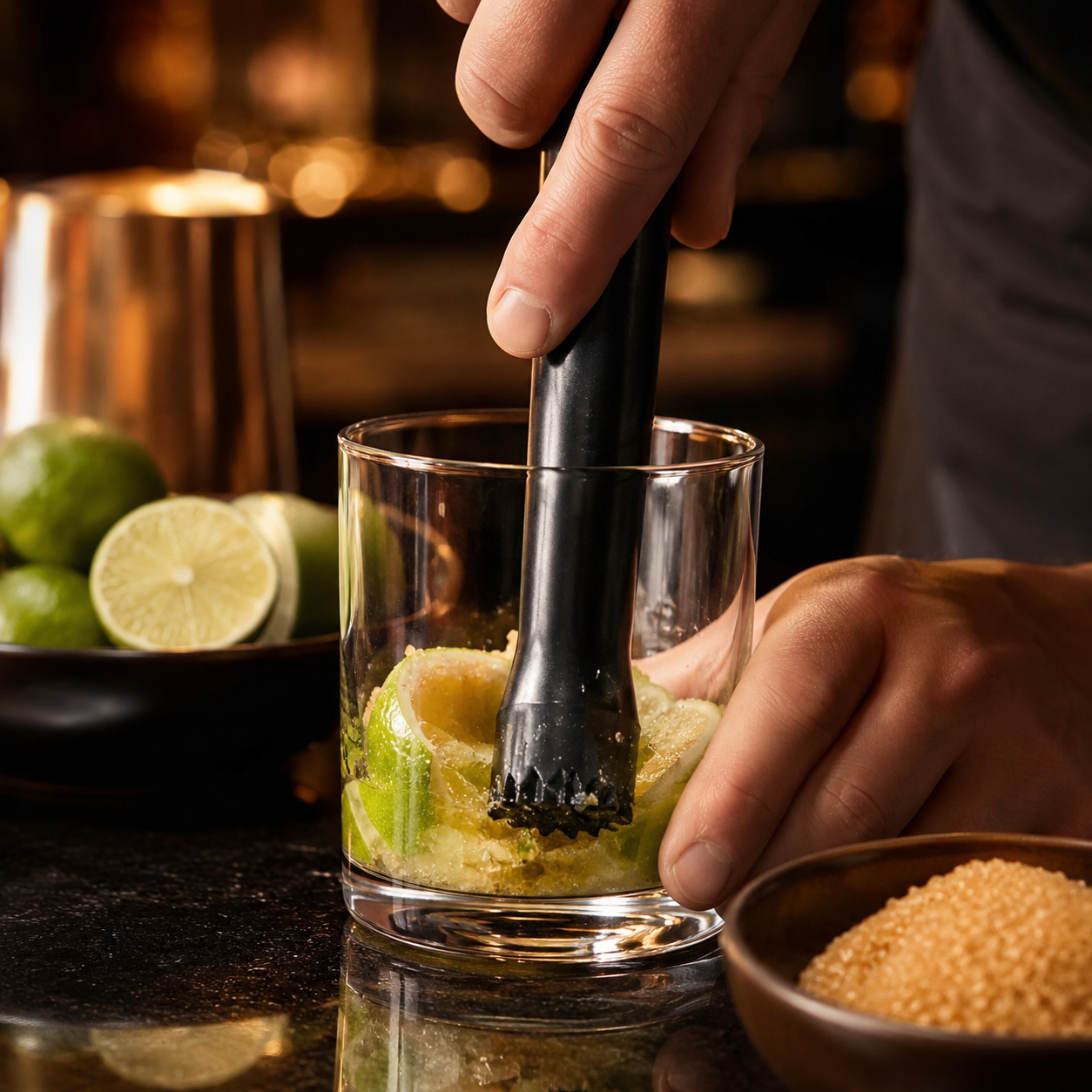 Macerador Negro para Bar | Muddler para Cocteles y Cocteleria