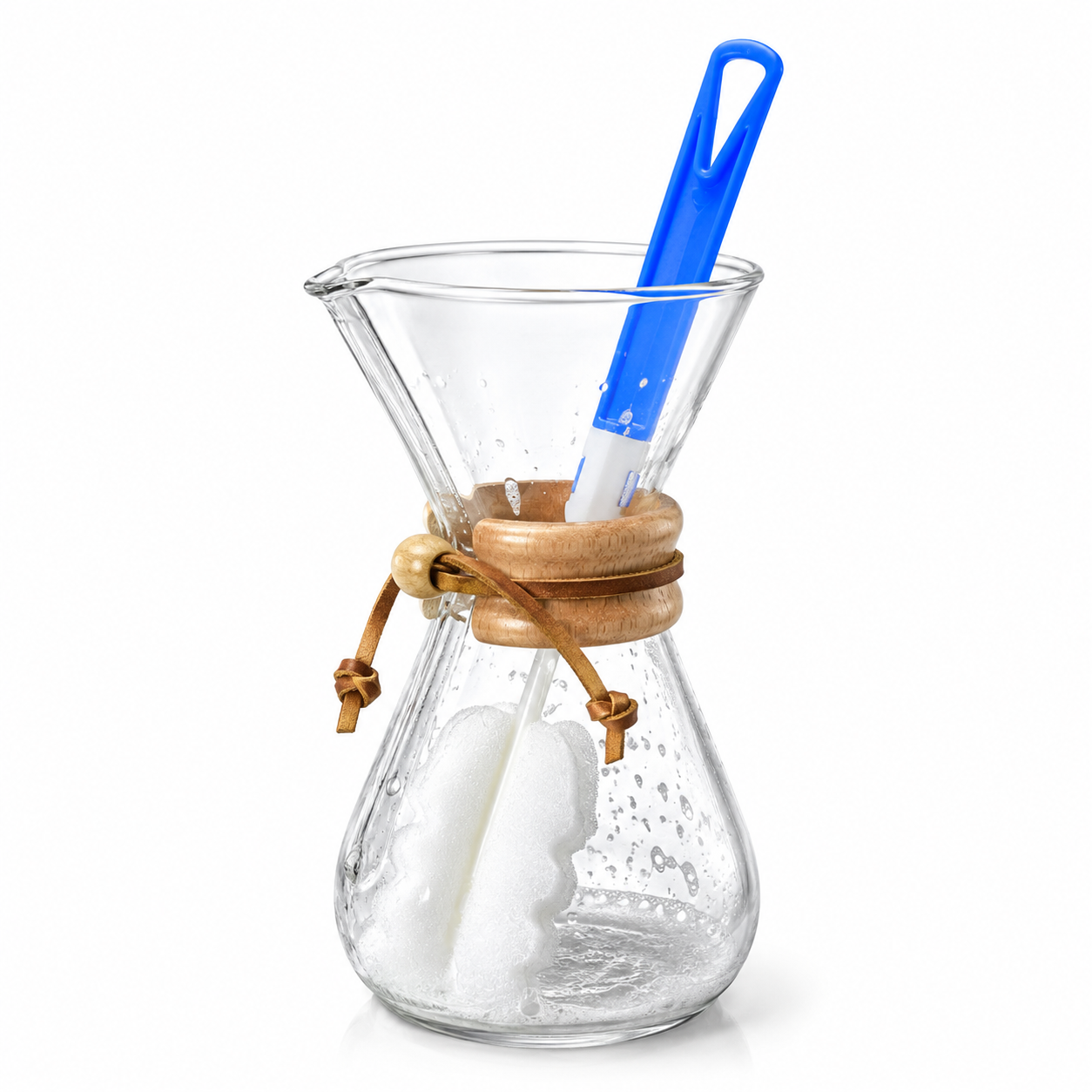 Cepillo de Limpieza con Esponja y Mango Largo para Cafeteras, Vasos, Tazas y Jarras