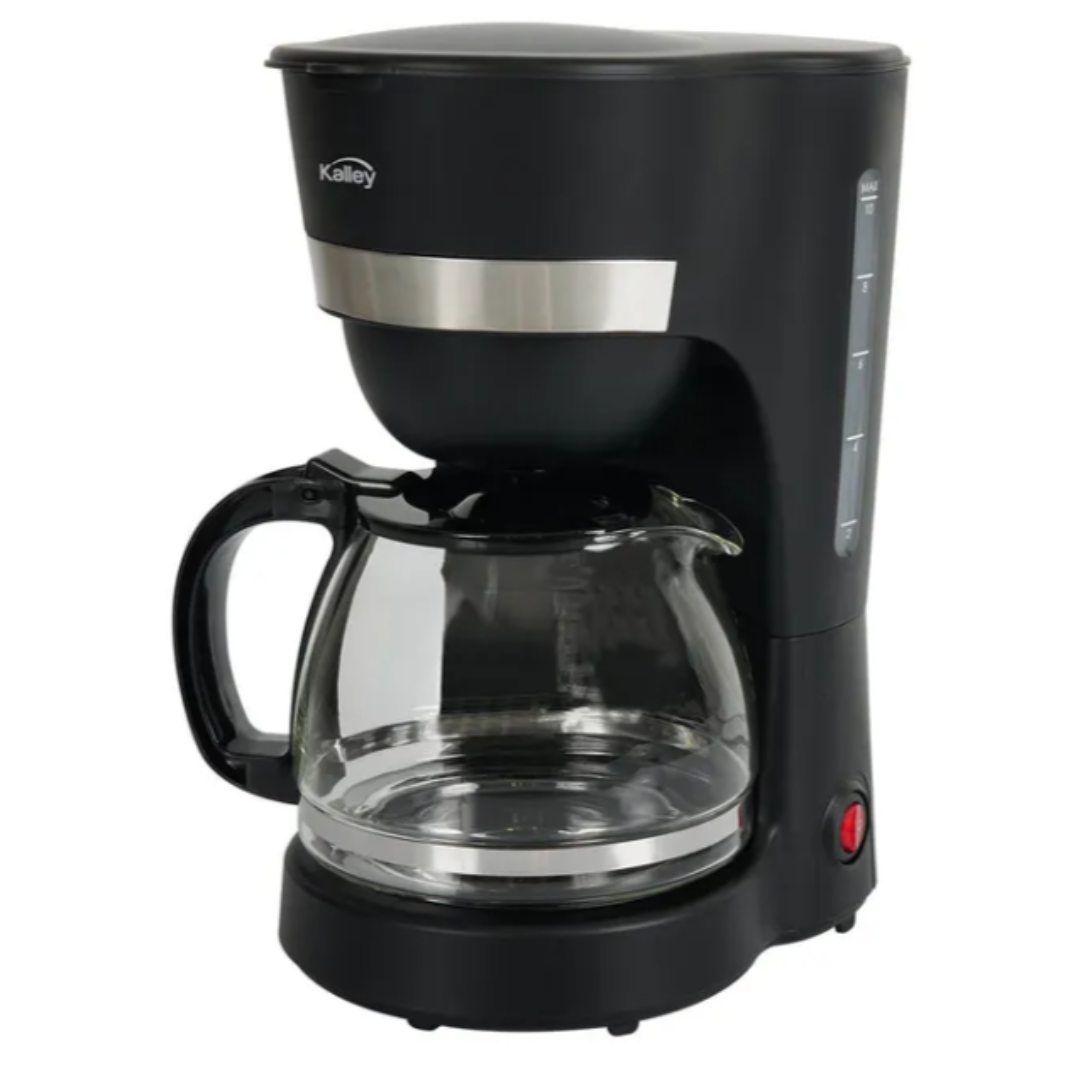 Cafetera Electrica KALLEY 10 Tazas Negra con Indicador y Filtro Reusable