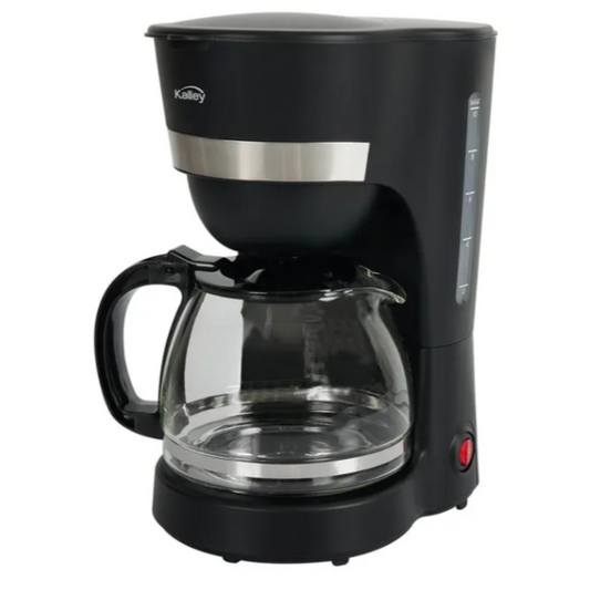 Cafetera Electrica KALLEY 10 Tazas Negra con Indicador y Filtro Reusable