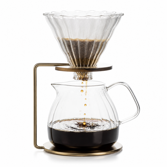 Cafetera Dripper Metodo V60 de Vidrio Borosilicato Transparente 02 para Cafe Filtrado