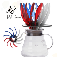 Kit Cafe Drip V60 Flor de Loto Tipo Hario Suiren