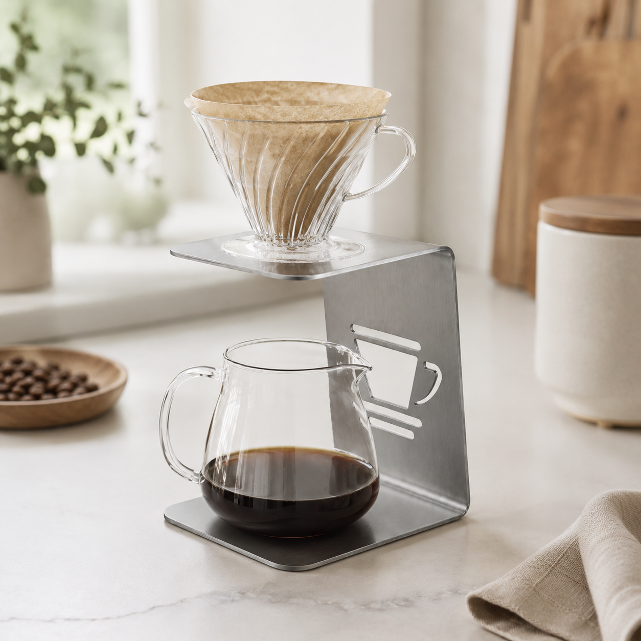 Soporte Metelico en Acero Inoxidable para V60 y Drippers