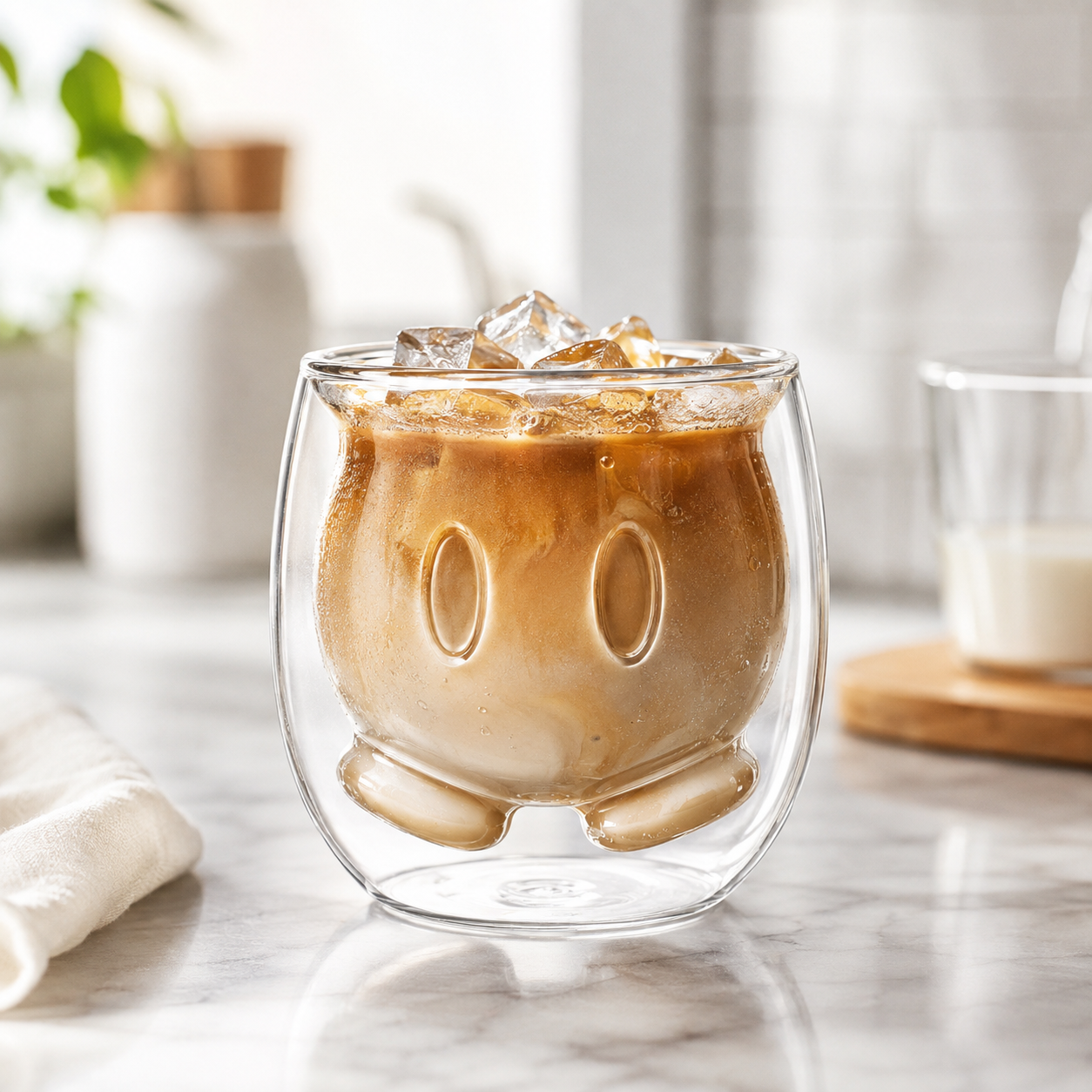 Vaso Transparente Doble Pared Cristal Vidrio | Pantalon Mickey 250 ml