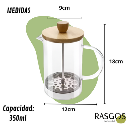 Prensa Francesa Melbourne Bambú Disponible 350ml / 600ml / 800ml