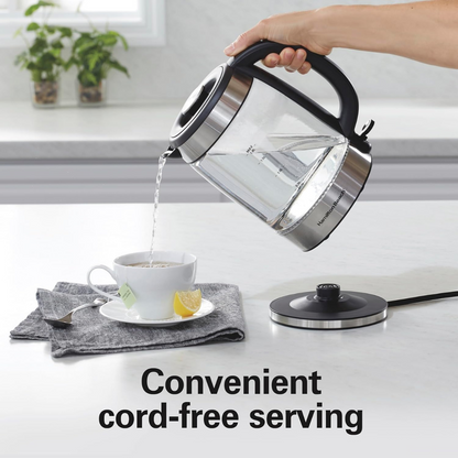 Tetera Eléctrica Hamilton Beach 1.8 L Profesional para el Hogar, Oficina y Catas de Café