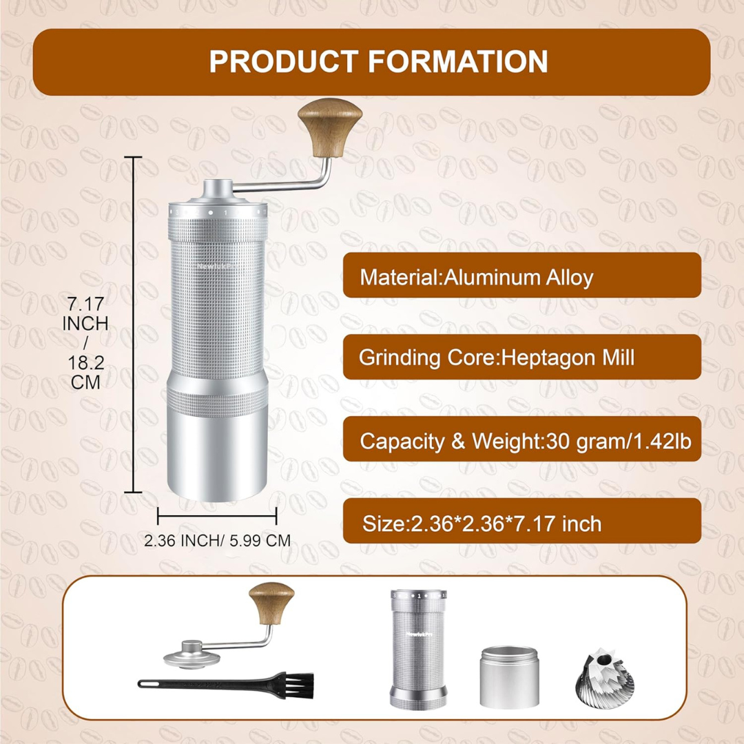 Moledor para Café Profesional Plateado NewlukPro Ajustable Exterior de Exactitud