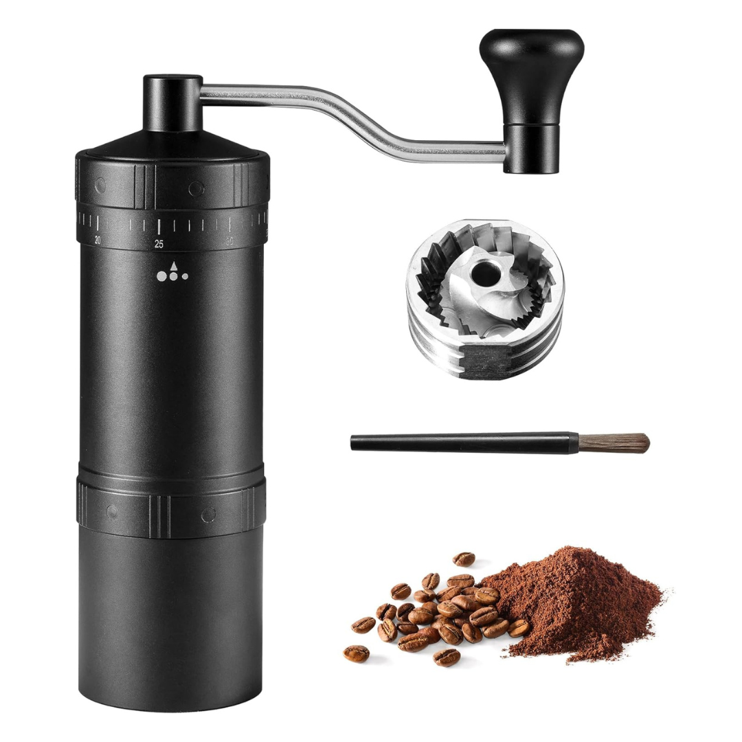 Molino de Café Pro Ajustable Muelas en Acero Negro 50gr