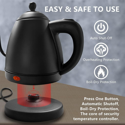 Calentador Cuello de Ganso Negro Electrico Apagado Automatico 1200ml