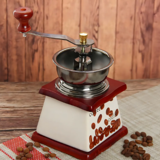 Molinillo para Café Tradicional en Madera y Porcelana Grande