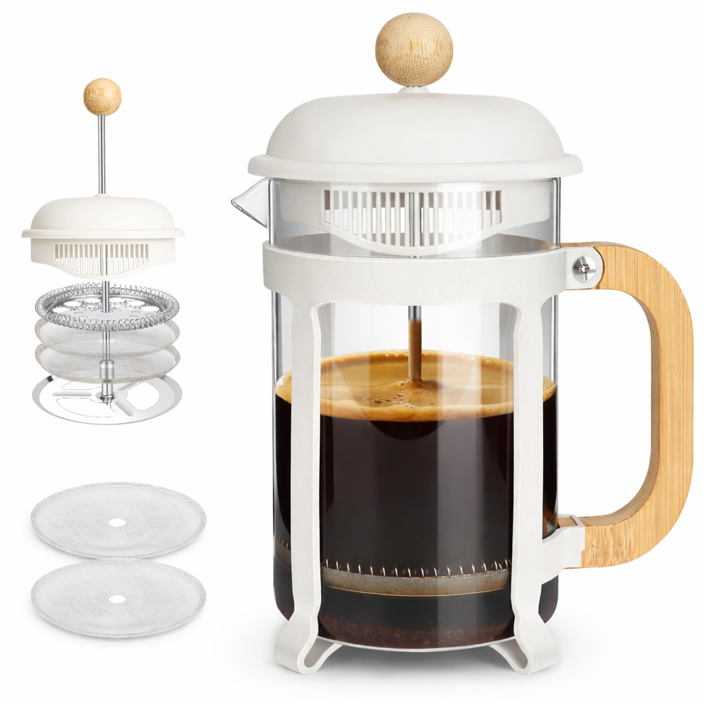 Cafetera Prensa Francesa Vidrio 800ml Filtro Acero Inoxidable