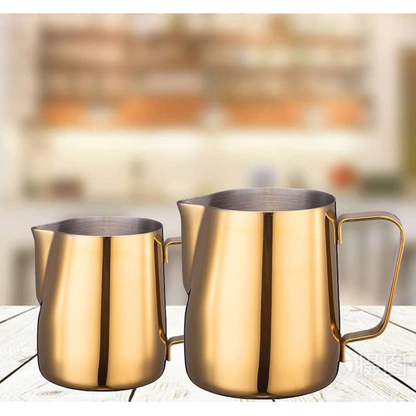 Jarra Cremadora Dorada para Arte Latte 350ml / 600ml