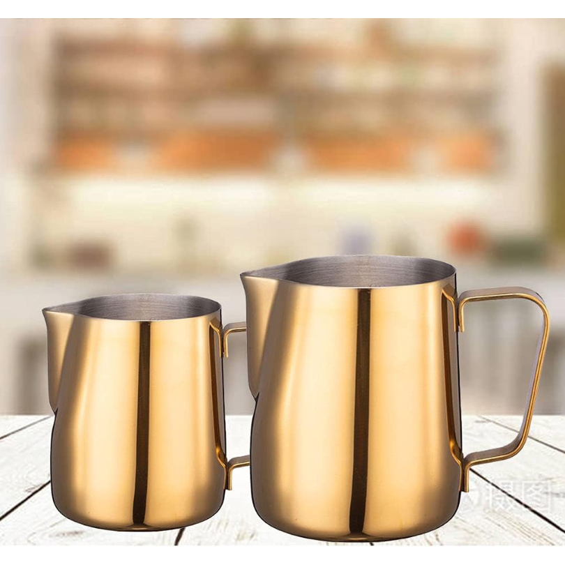 Jarra Cremadora Dorada para Arte Latte 350ml / 600ml