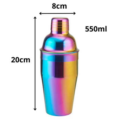 Mezclador de Cocteles Tornasol Acero Inoxidable Coctelera 550ml