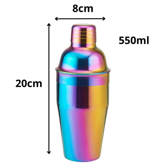 Mezclador de Cocteles Tornasol Acero Inoxidable Coctelera 550ml