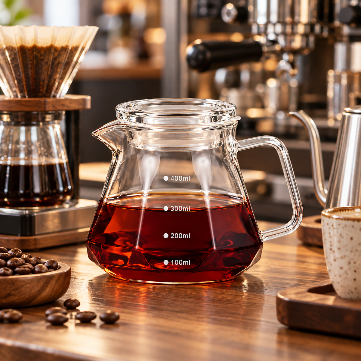 Jarra Server  para Cafe Diamante de Vidrio Borosilicato 400 ml