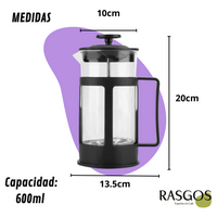 Prensa Francesa Negra Disponible en 350ML/600ML/800ML