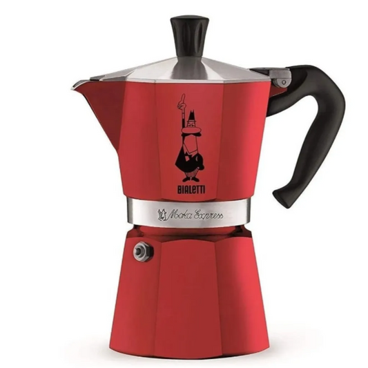 Cafetera Bialetti Moka Italiana Roja Cafetera Espresso 6 Tazas