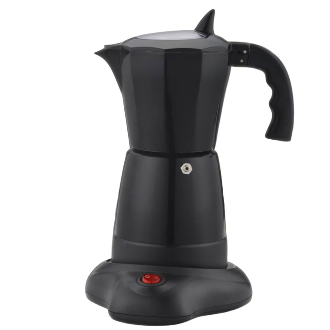 Moka Base Electrica Negra 6 Tazas 300ml