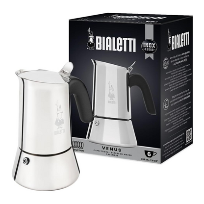 Bialetti Venus Cafetera Italiana 6Tazas Apta para Inducción Acero Inoxidable
