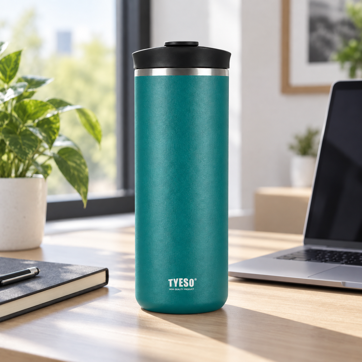 Termo Prensa Francesa TYESO 750 ml Acero Inoxidable Verde