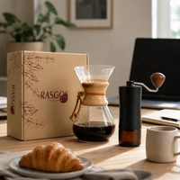 Kit de Cafe para Regalo con Cafetera Tipo Chemex 400 ml y Molino Manual Profesional