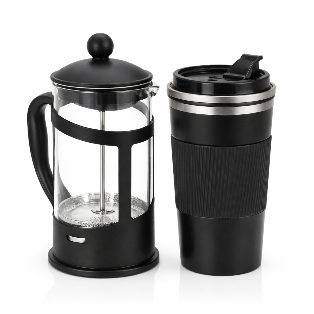 Kit Cafe Vaso Termo Prensa Francesa Viajera